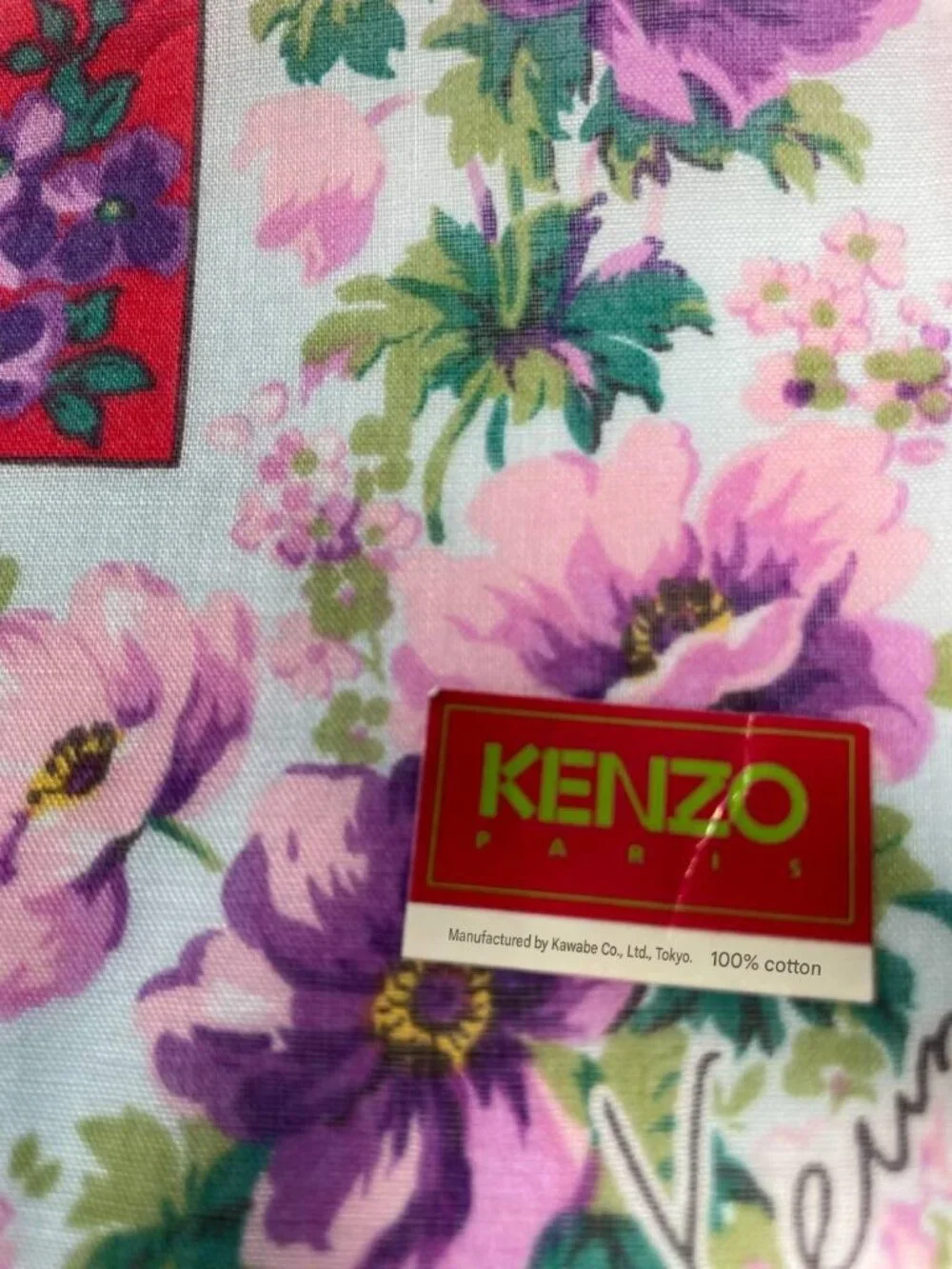 Kenzo Paris NWT Floral Cotton Handkerchief Scarf
